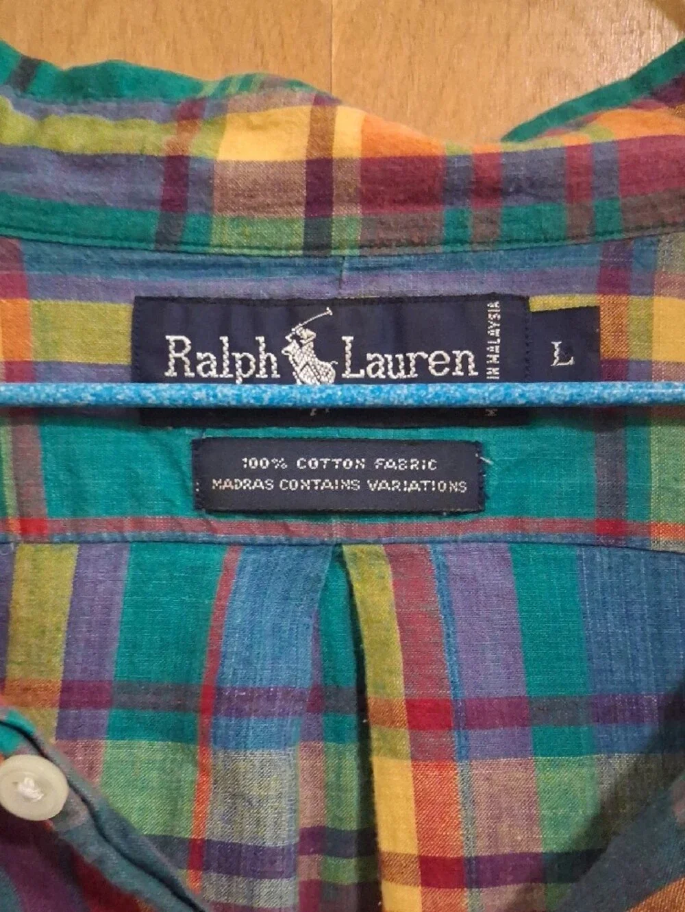 Polo by Ralph Lauren Teal Purple Yellow Plaid Button-Down Shirt